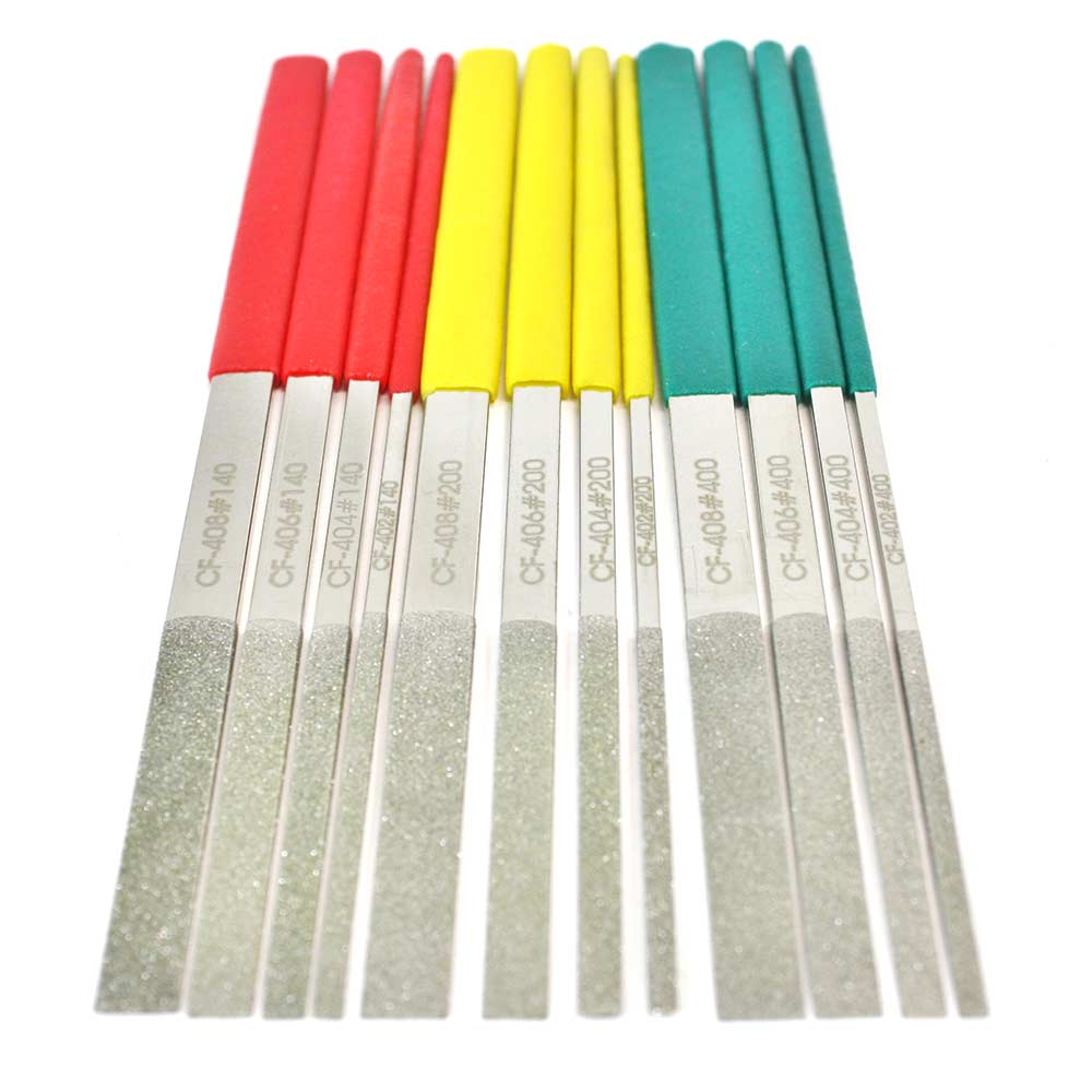 12 pcs 7 Inch Long Diamond Flat Files