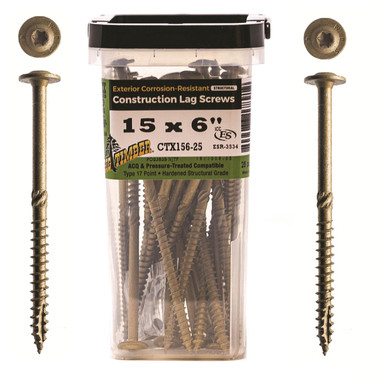 Big Timber CTX Series Structural Lag Screws 25 Count Buckets