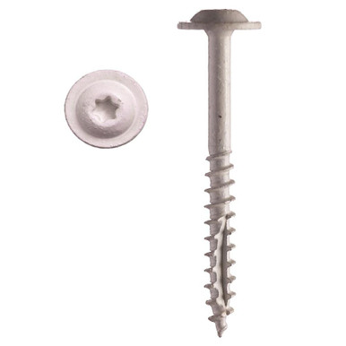 Big Timber RWH White Construction Fasteners Low Profile Exterior Cabinet Screws White Coated