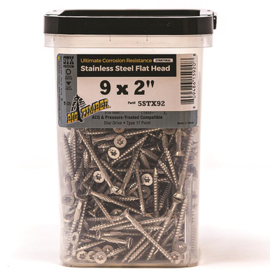 Big Timber STX 316 Stainless Steel Multi-Purpose Flat Head Wood Screw 5LB TUB