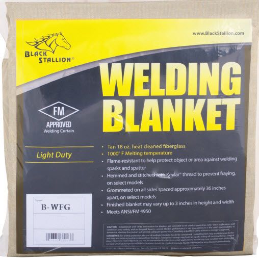Black Stallion 24 oz. Fiberglass Welding Blanket B-WFG24-6X8