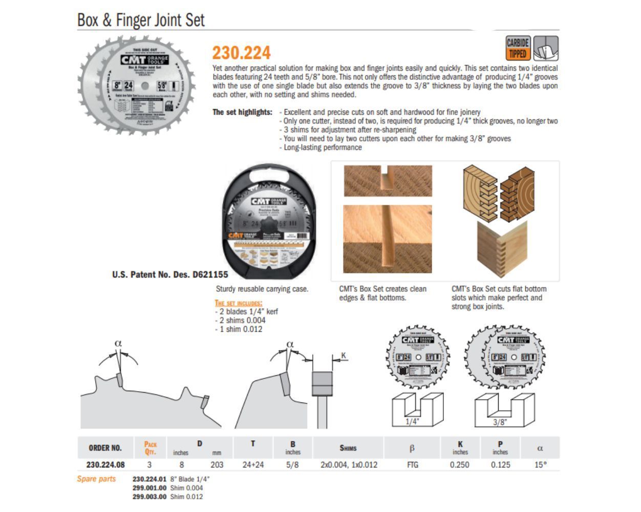 Box & Finger Joint Set Saw Blades