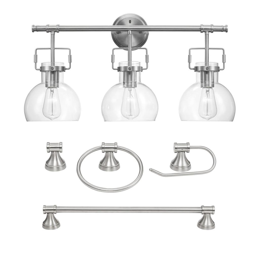 Walker 5-Piece Brushed Nickel All-In-One Bathroom Set