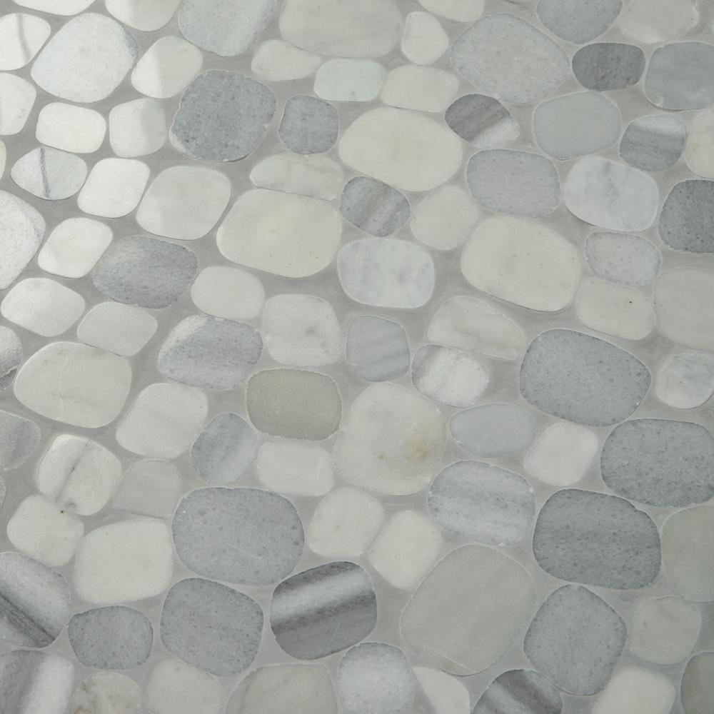 Daltile Stone Decor Shadow 12 in. x 12 in. x 10 mm Marble Pebble Mosaic Floor and Wall Tile (0.95 sq. ft./ piece)