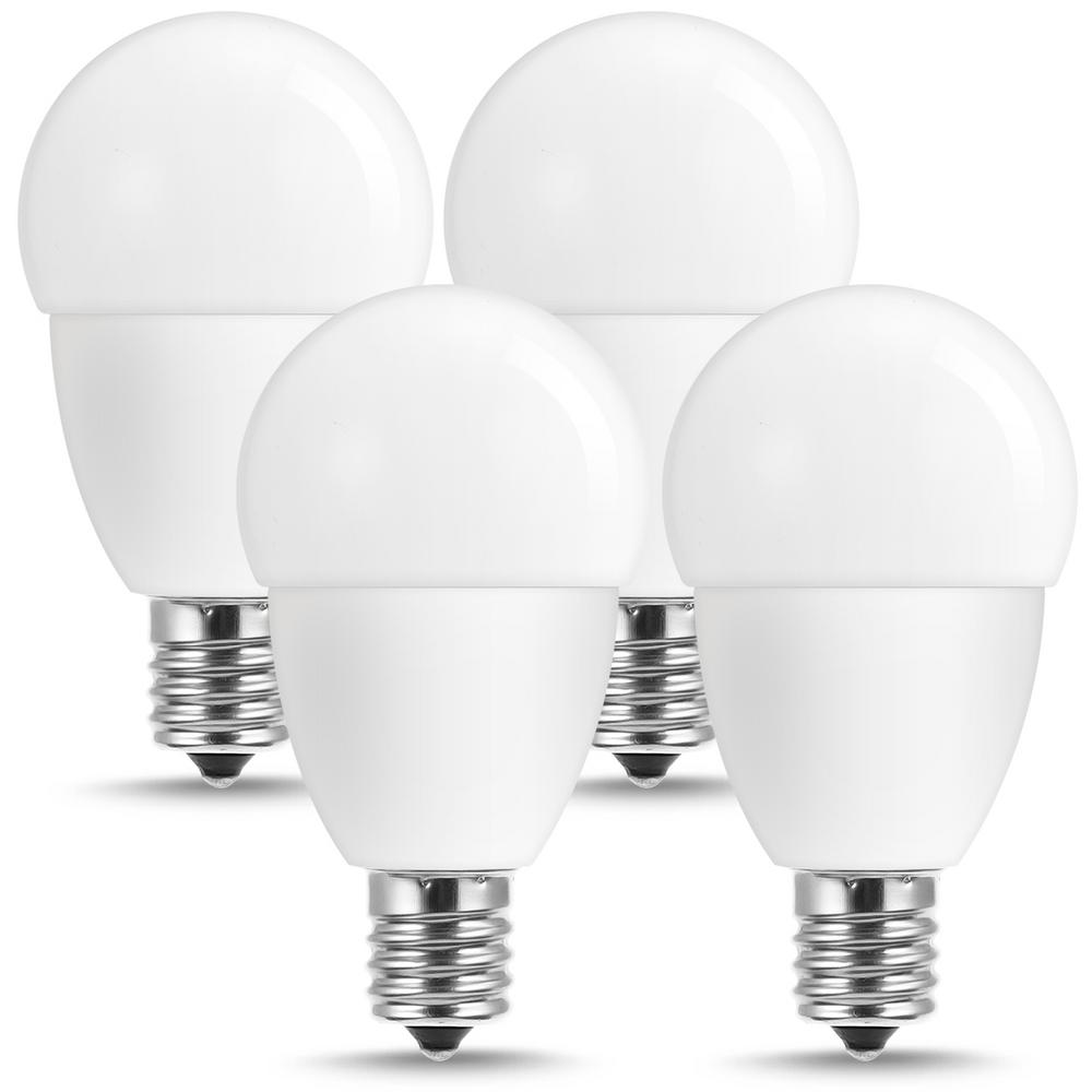 YANSUN 5-Watt, 50-Watt Equivalent G14 LED Light Bulb E17 Intermediate Base in Daylight White 5000K (4-Pack)