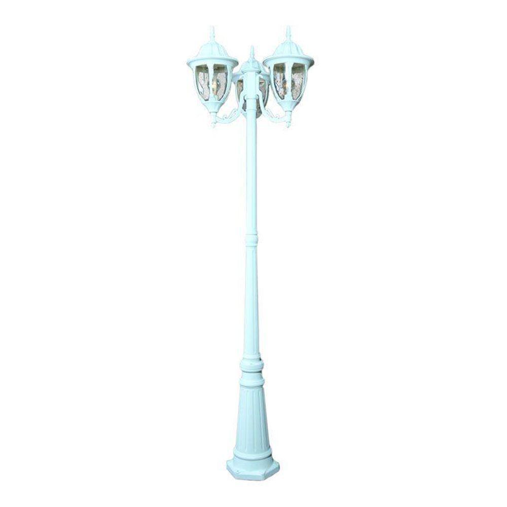 Suffolk 3-Light Textured White Outdoor Surface-Mount Post Fixture