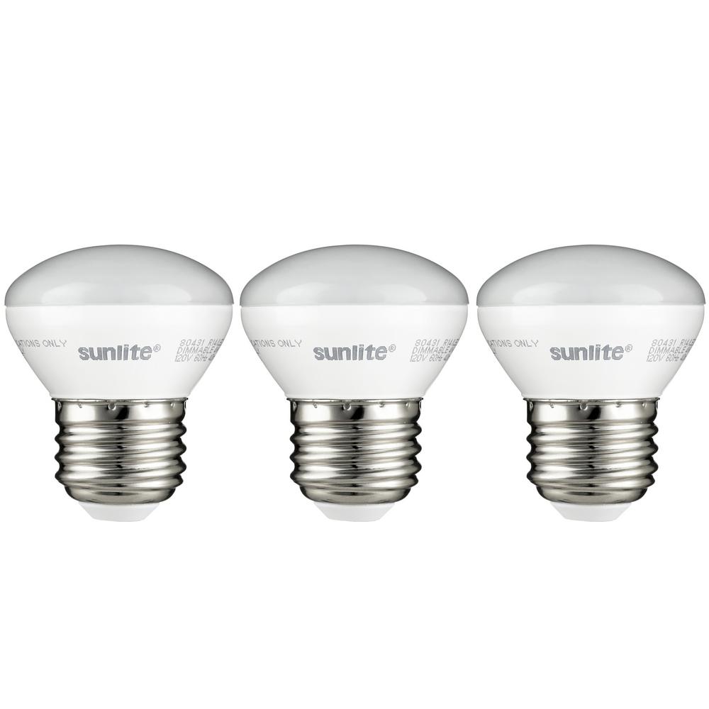 Sunlite 25-Watt Equivalent R14 Mini Reflector Dimmable LED Flood Light Bulb, Warm White 2700K (3-Pack)
