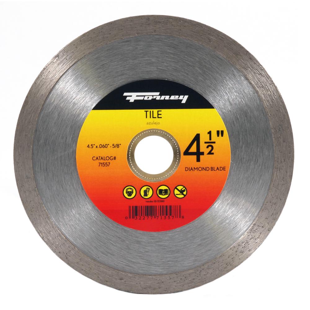 Forney 4-1/2 in. Continuous Rim Diamond Tile-Cutting Blade