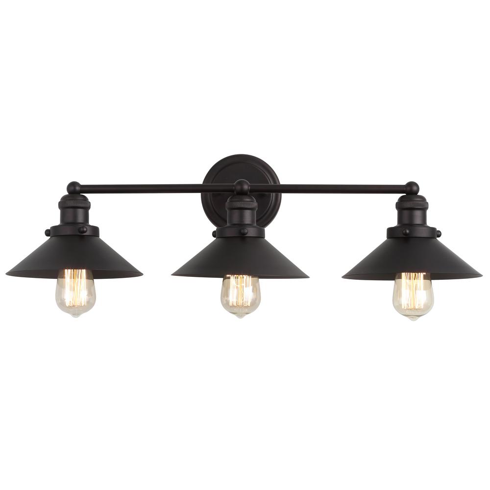 July 26.5 in. 3-Light Metal Oil Rubbed Bronze Vanity Light