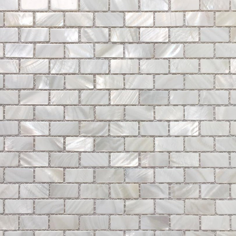 Art3d 11.7 in. x 11.5 in. Mother of Pearl Backsplash Mosaic Subway Tile in Natural White (10-Pack)