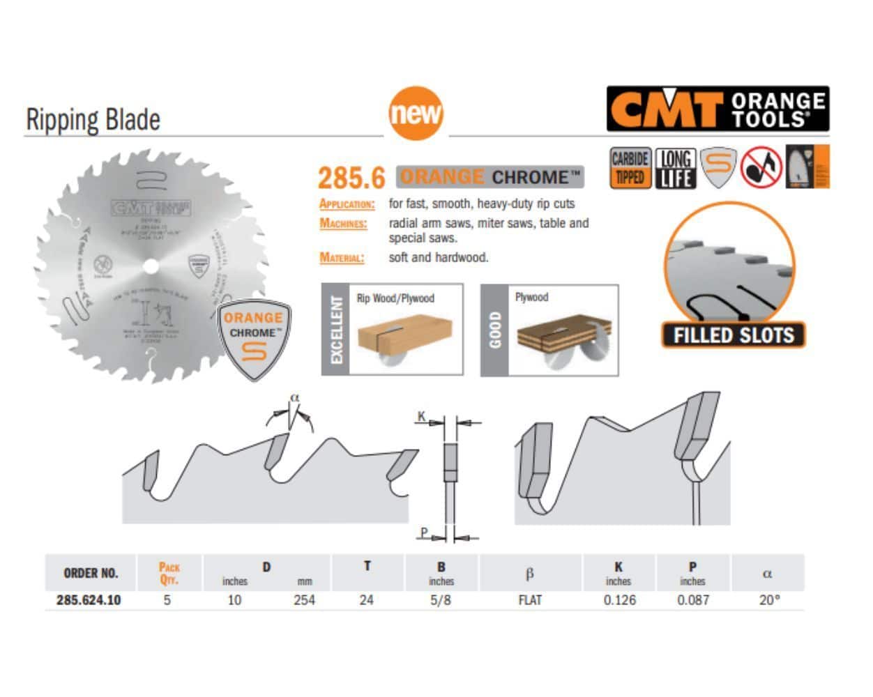 Chrome Ripping Saw Blade