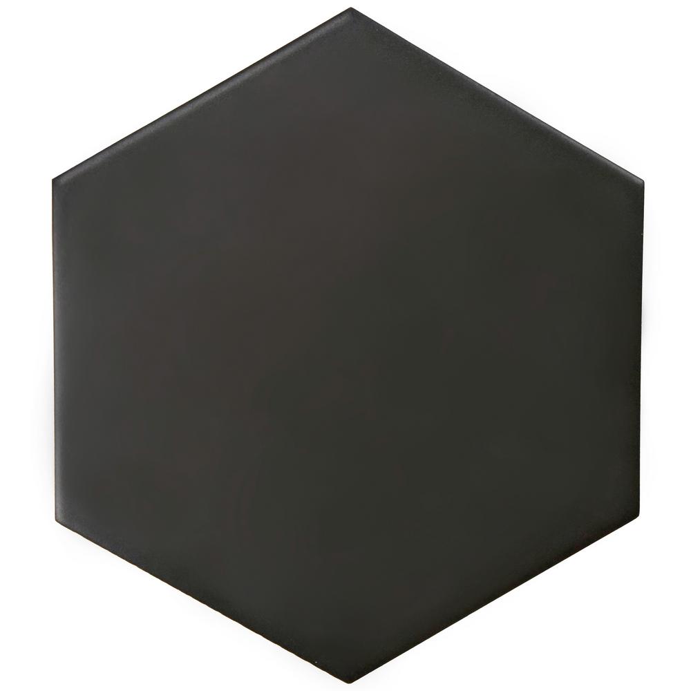 Merola Tile Hexatile Matte Nero 7 in. x 8 in. Porcelain Floor and Wall Tile (7.67 sq. ft./case)