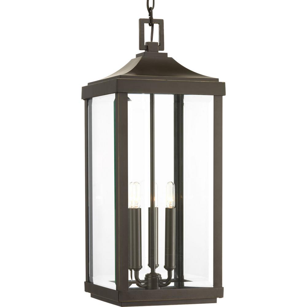 Gibbes Street Collection 3-Light Outdoor Antique Bronze Hanging Lantern
