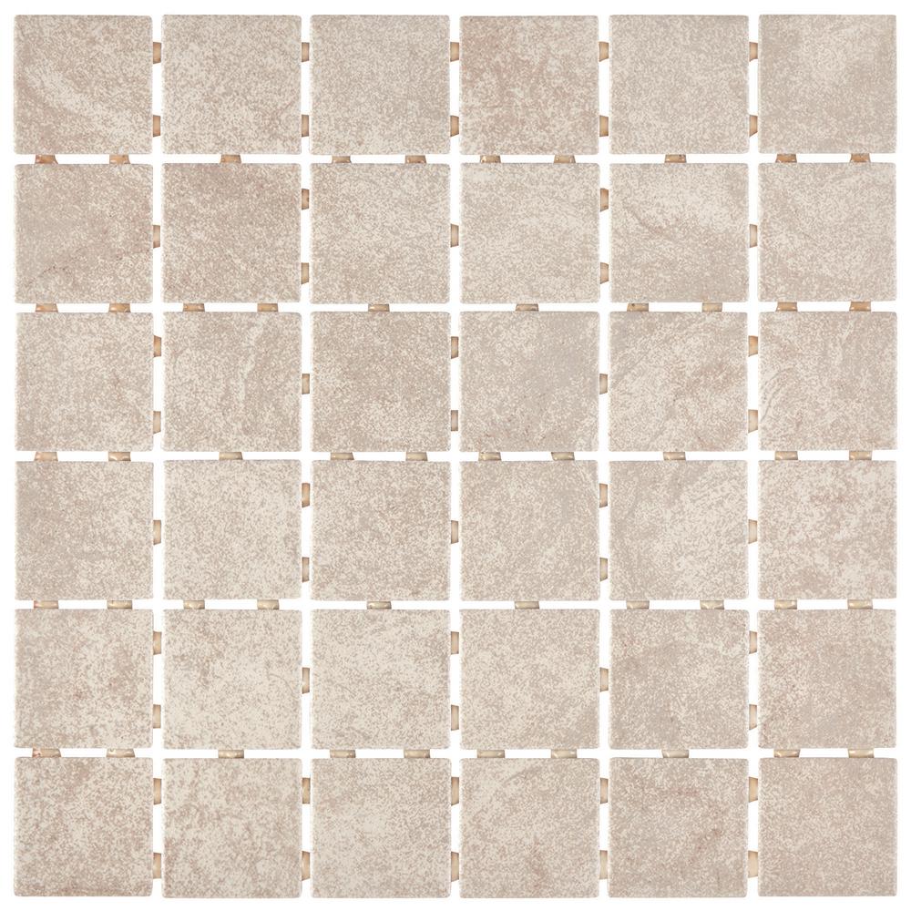 Portland Stone Gray 12 in. x 12 in. x 6.35 mm Ceramic Mosaic Floor and Wall Tile (1 sq. ft. / piece)