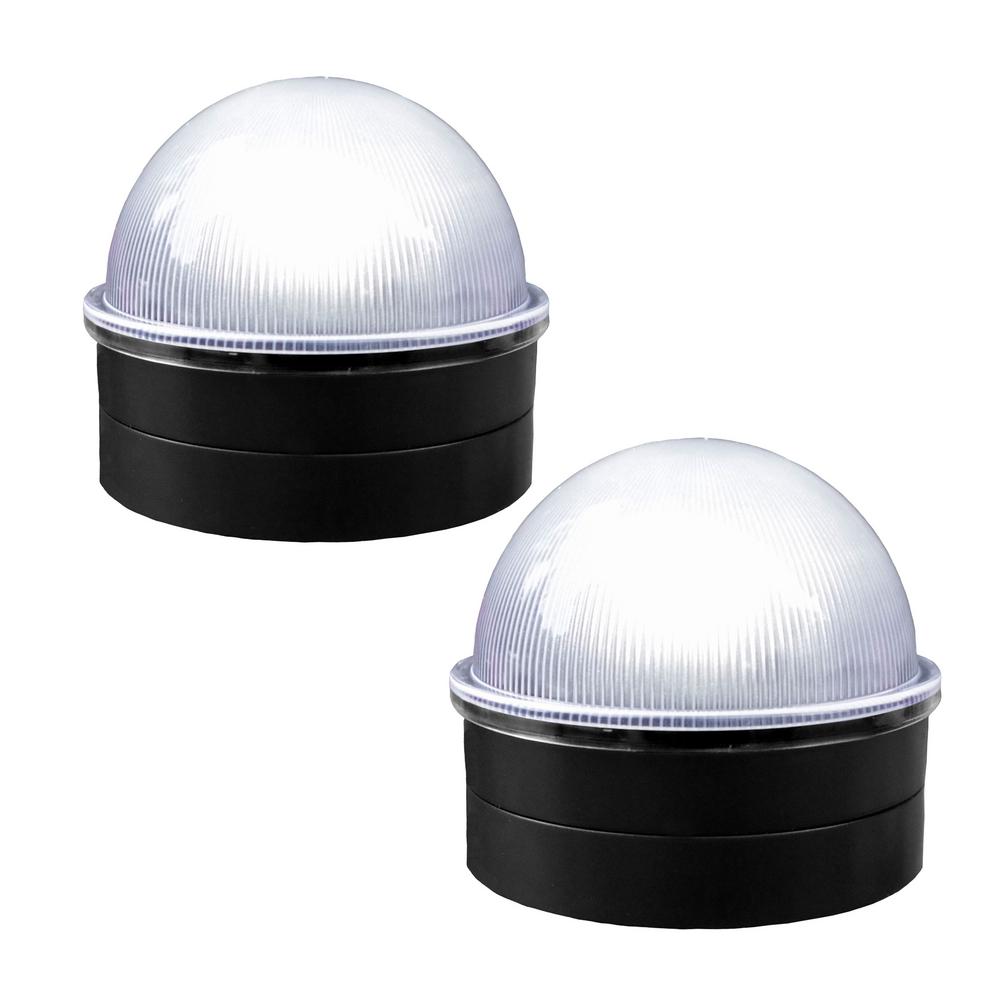 Black Chainlink Summit Solar Post Cap LED Post Cap (2-Pack)
