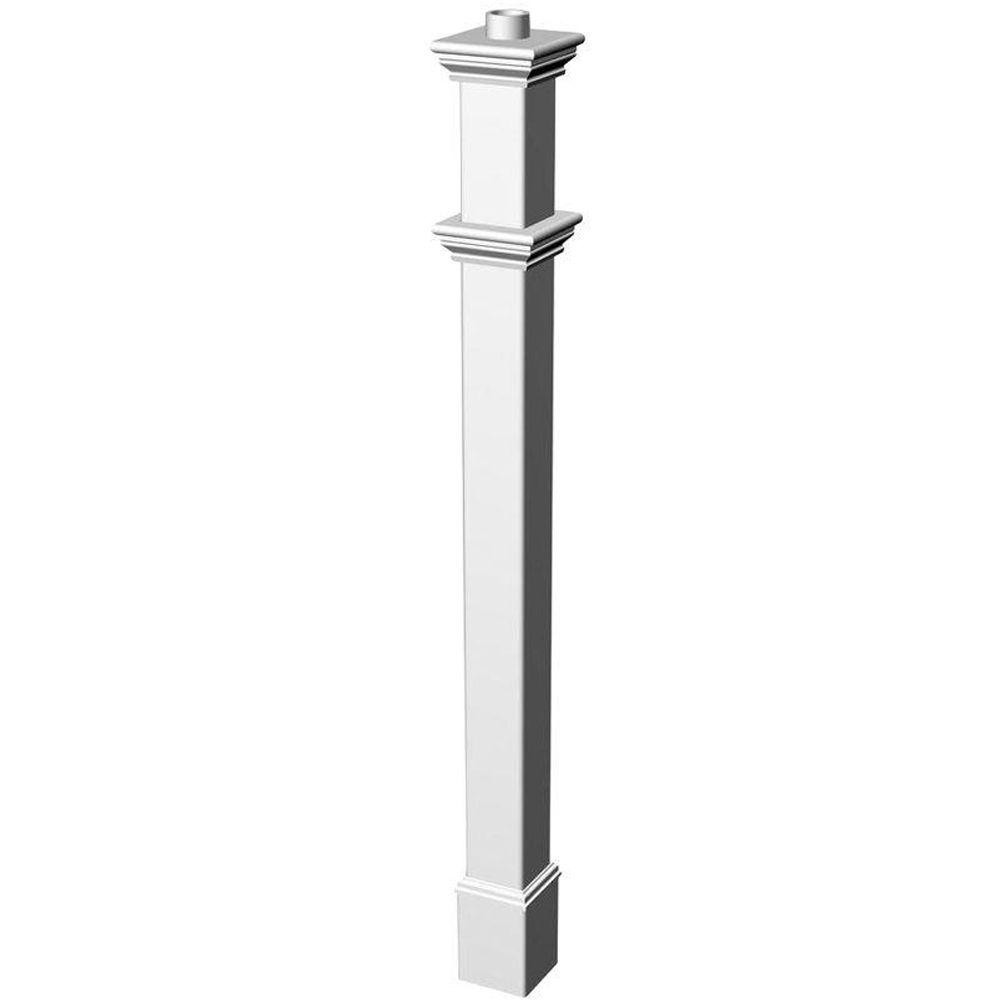 New England Arbors 5 in. x 72 in. Vinyl Portsmouth Lamp Post