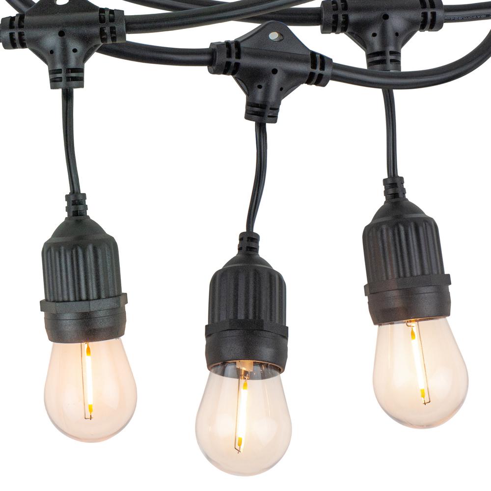 Outdoor/Indoor 48 ft. Corded Patio LED String Lights with 15 Sockets and 16 1-Watt S14 Filament Bulbs for Porch or Cafe