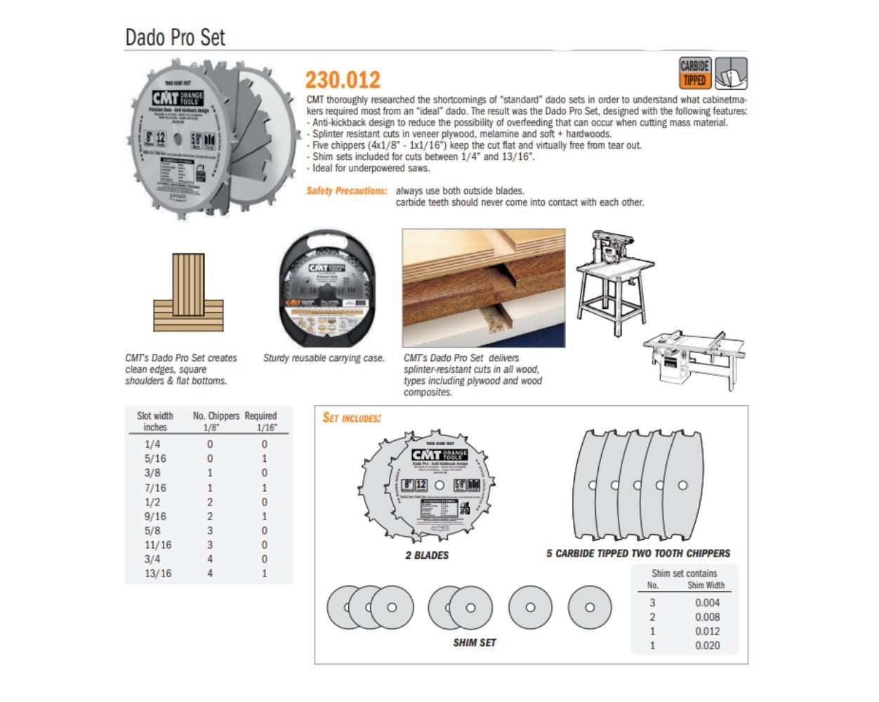 Industrial Dado Pro Set Saw Blades