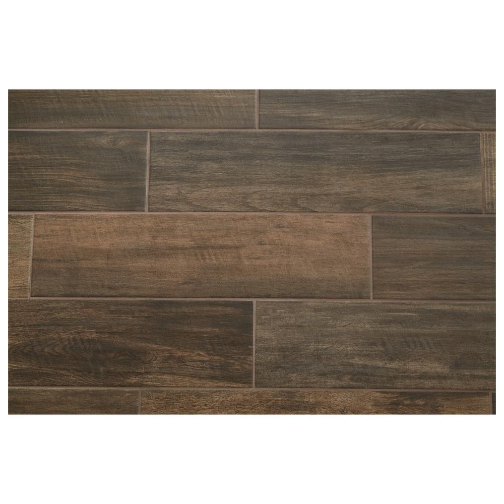 Daltile Brentwood Walnut 6 in. x 24 in. Glazed Porcelain Floor and Wall Tile (14.55 sq. ft. / case)