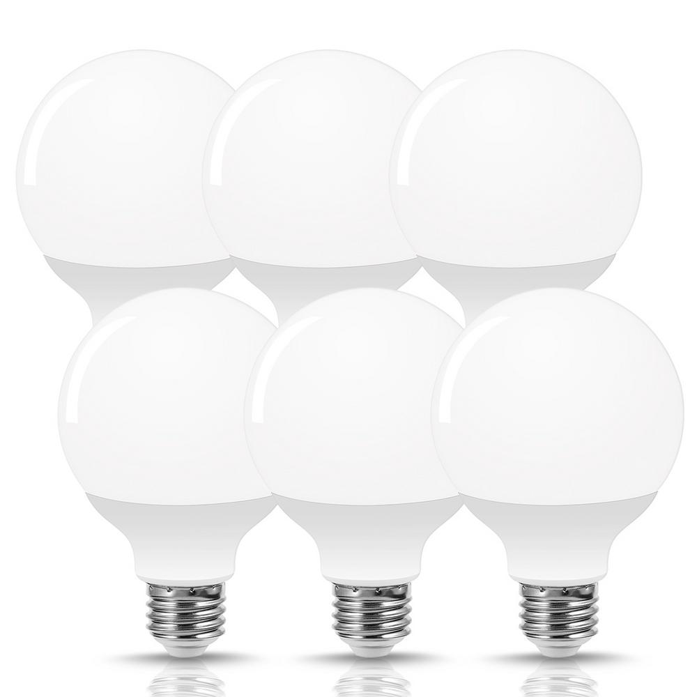 YANSUN 60-Watt Equivalent 9-Watt G25 E26 Base Non-Dimmable Global LED Light Bulb in Daylight White 5000K (6-Pack)