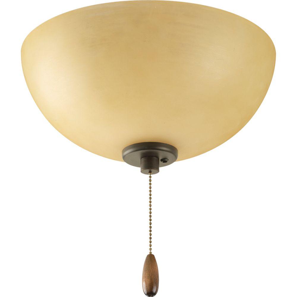 Bravo Collection 3-Light Antique Bronze Ceiling Fan Light