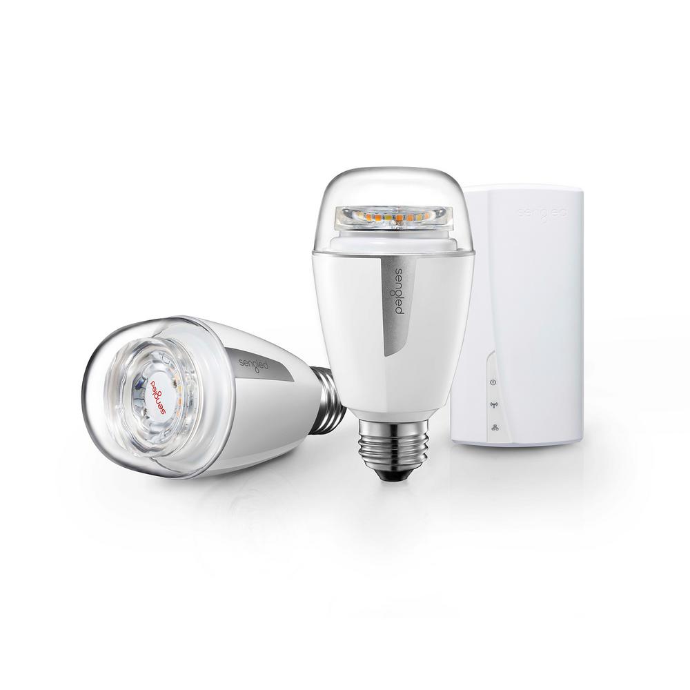 Sengled Element Plus Smart Lighting Starter Kit with Smart Hub and 2 A19 2700K - 6500K 60-Watt EQ Dimmable LED Bulbs in White