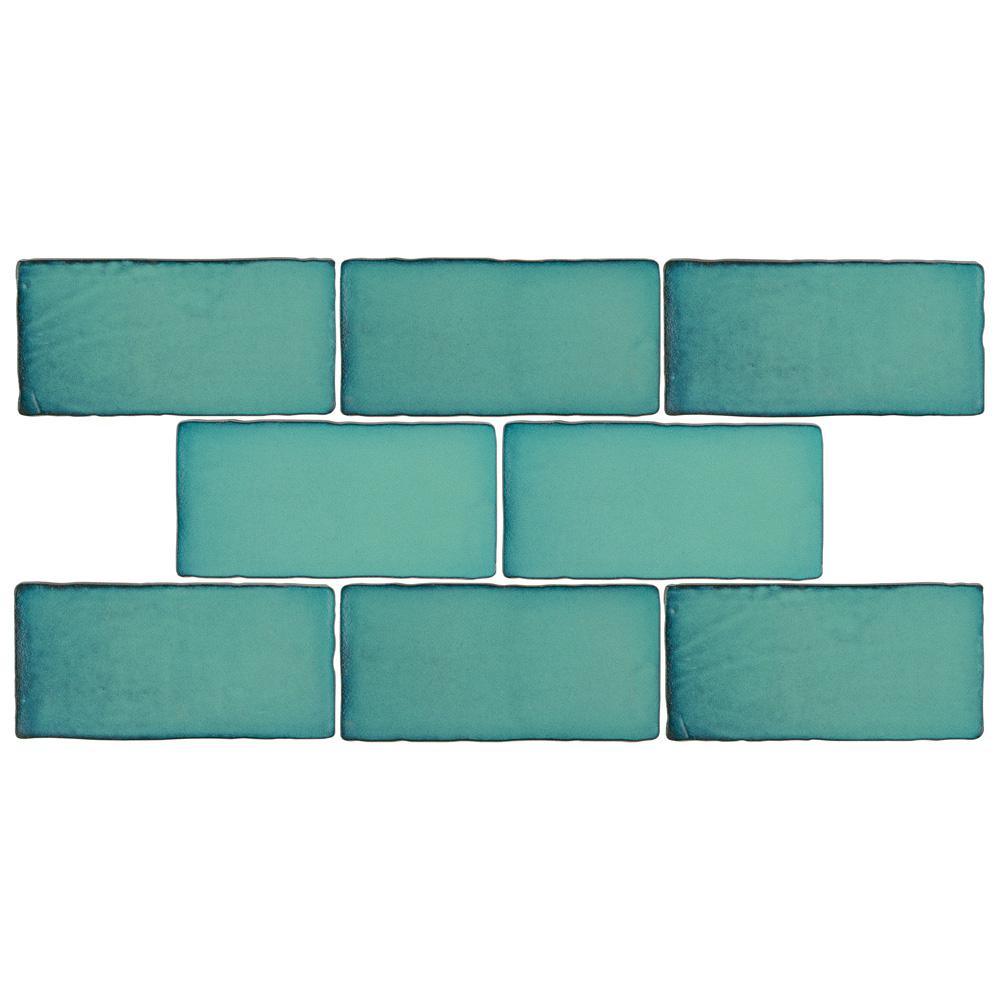Merola Tile Antic Special Lava Verde 3 in. x 6 in. Ceramic Wall Subway Tile (4.38 sq. ft. / Case)