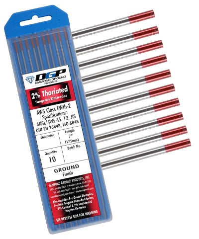 Diamond Ground 2% Thoriated Tungsten Electrode TH2-1/4