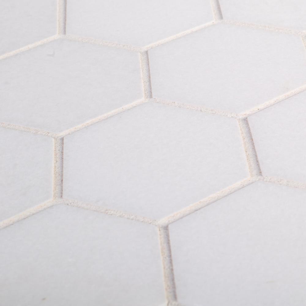 Jeffrey Court Dream Hex White 10.875 in. x 9.5 in. x 8 mm Honed Natural Stone Mosaic Floor and Wall Tile