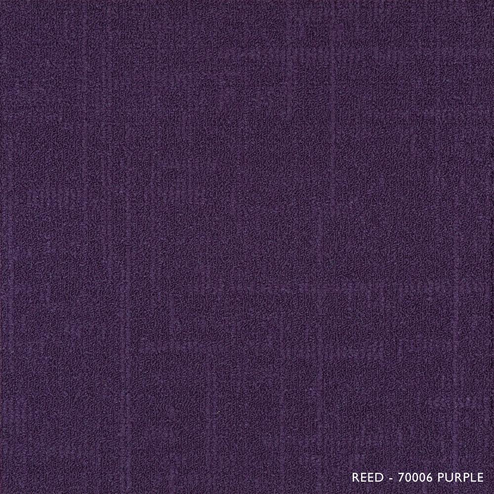 Reed Purple Loop 19.68 in. x 19.68 in. Carpet Tiles (8 Tiles/Case)