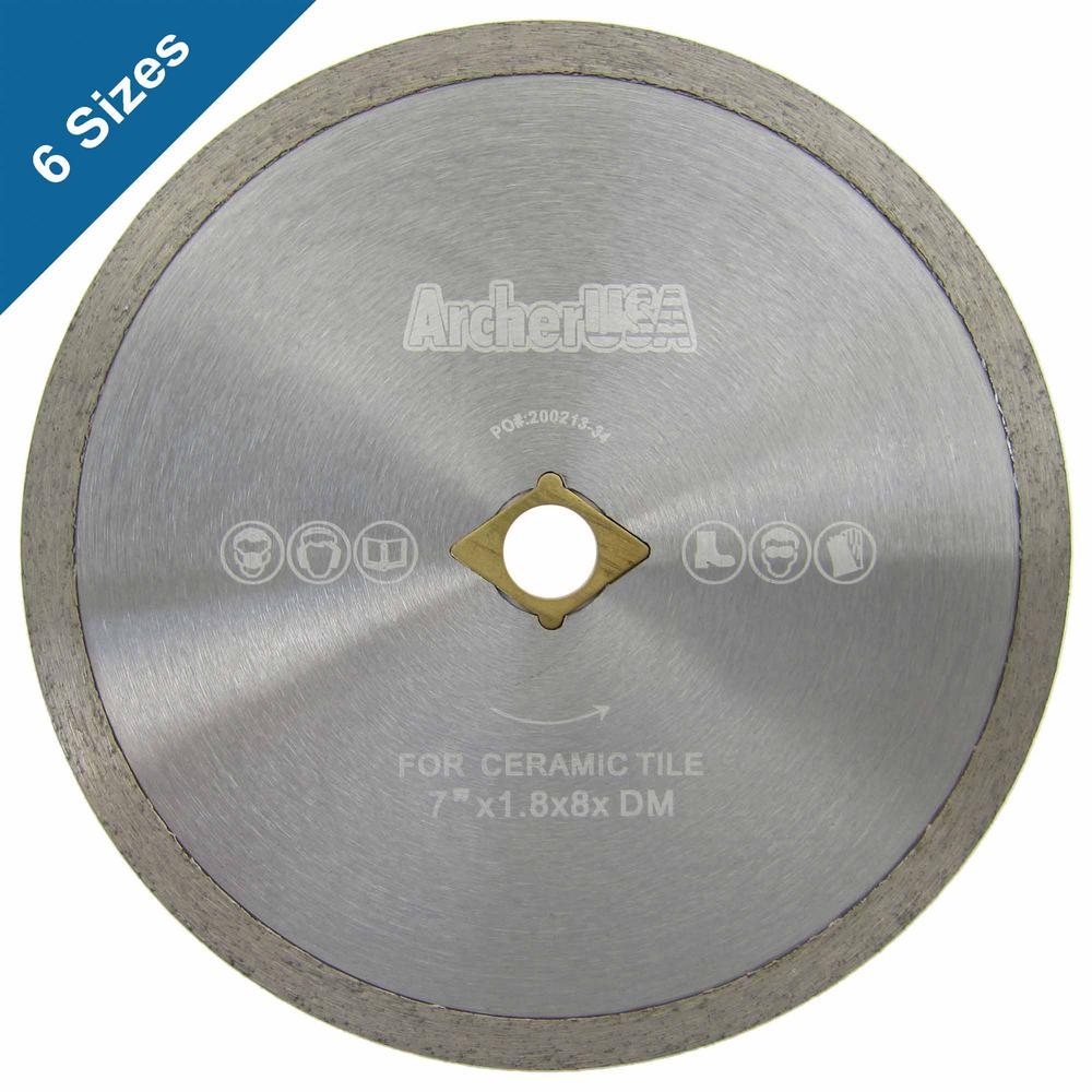 Archer USA 12 in. Continuous Rim Diamond Blade for Tile Cutting