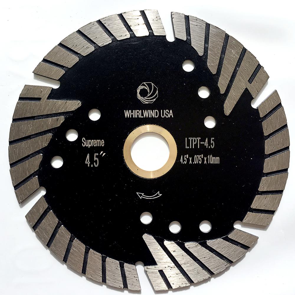 Whirlwind USA 4-1/2 in. Turbo 6-Teeth Segmented Diamond Saw Blade Granite Marble Concrete Cutting