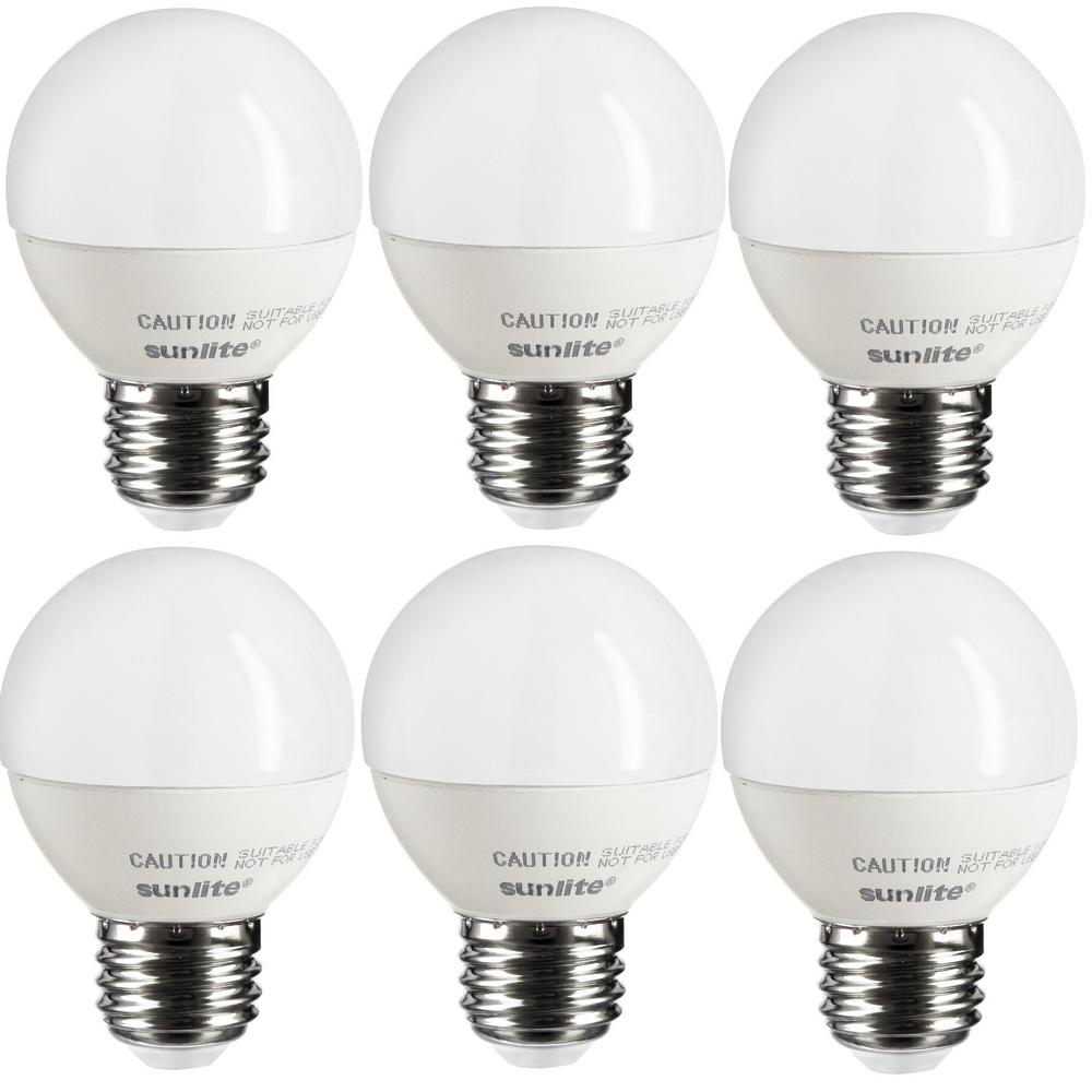 Sunlite 40-Watt Equivalent Frost Warm White G16 Dimmable LED Light Bulb (6-Pack)