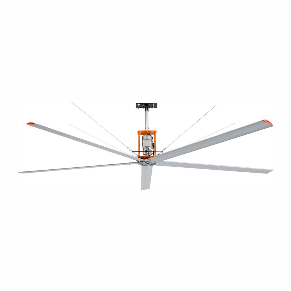 15 ft. Indoor/Outdoor Silver Aluminum Industrial Shop Warehouse Ceiling Fan with Wall Control
