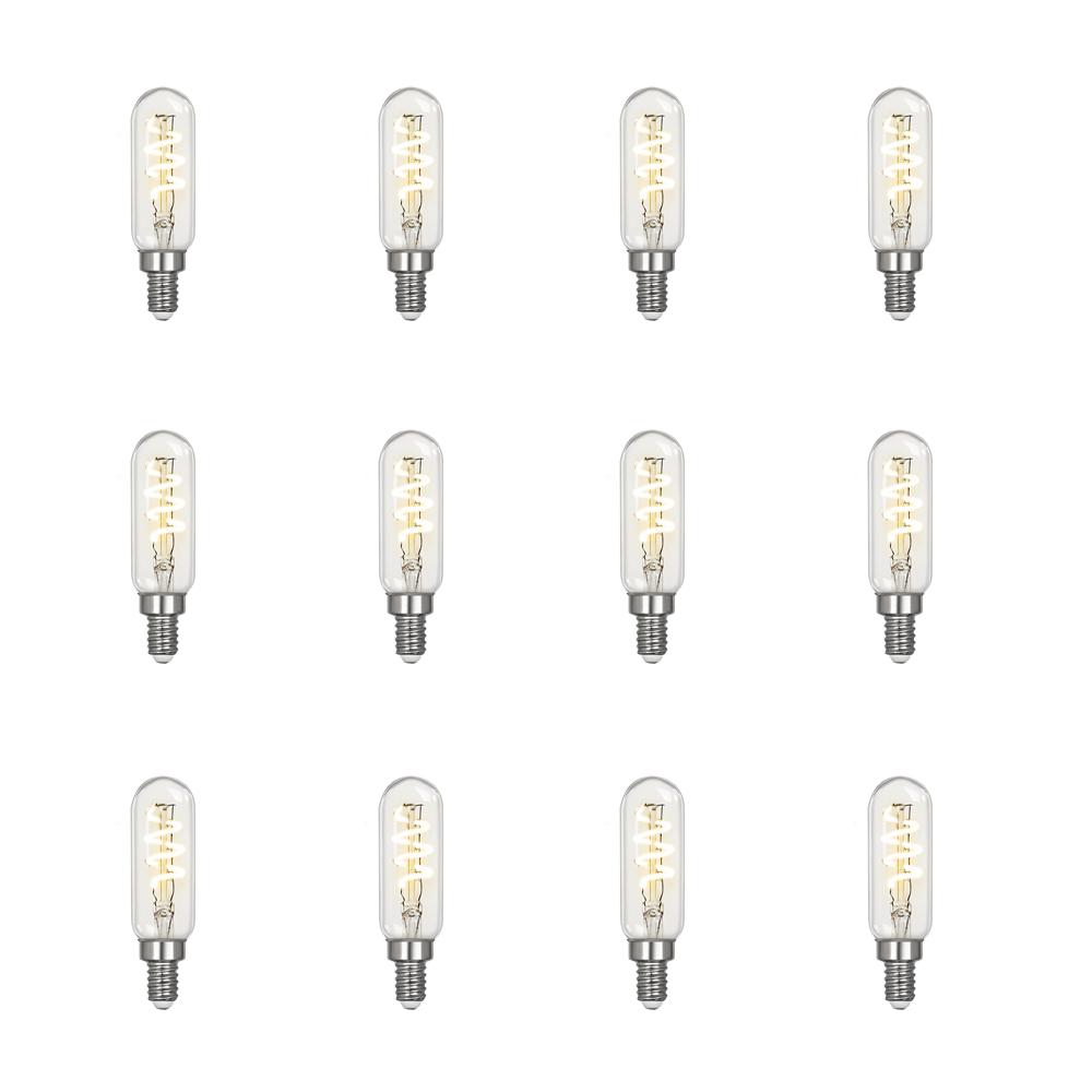 Feit Electric 25-Watt Equivalent T6 Candelabra Dimmable LED Clear Glass Vintage Light Bulb with Spiral Filament Soft White (12-Pack)