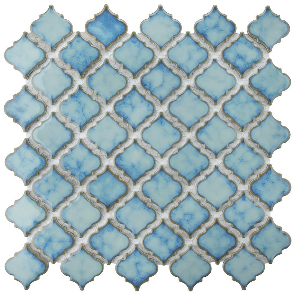 Merola Tile Hudson Tangier Marine 12 in. x 12 in. Porcelain Mosaic Tile (10.96 sq. ft. / Case)