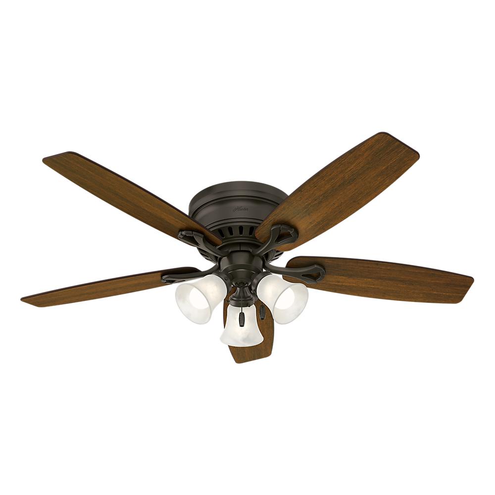 Oakhurst 52 in. LED Indoor Low Profile New Bronze Ceiling Fan with Light Kit