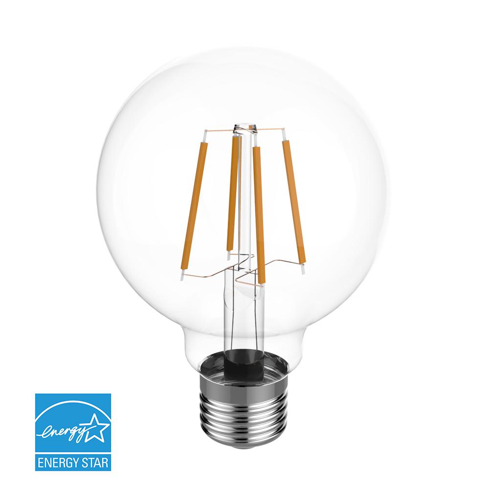 Euri Lighting 60W Equivalent Warm White (2700K) G25 Dimmable Clear LED Light Bulb