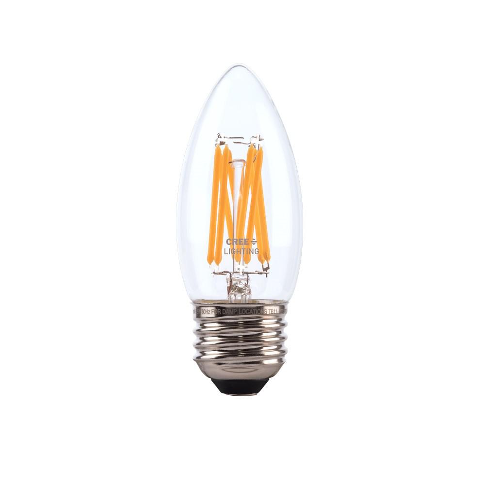Cree 75-Watt Equivalent B11 Candelabra E26 Dimmable LED Post Light Bulb in High Brightness Soft White (2700K)