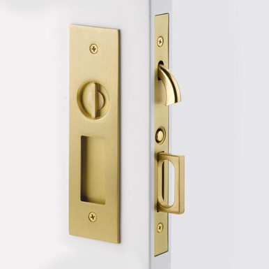 EMTEK 2155 Privacy Narrow Modern Rectangular Pocket Door Mortise Lock