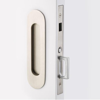 EMTEK 2166 Dummy Narrow Modern Oval Pocket Door Mortise Lock