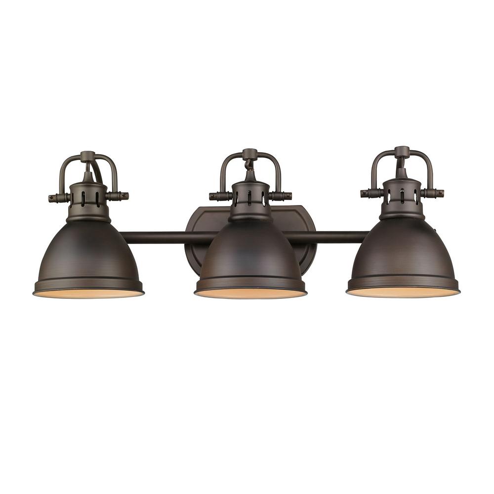 Duncan 3-Light Rubbed Bronze Bath Light