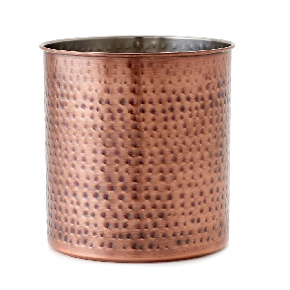 7 in. Jumbo Hammered Antique Copper Utensil Holder