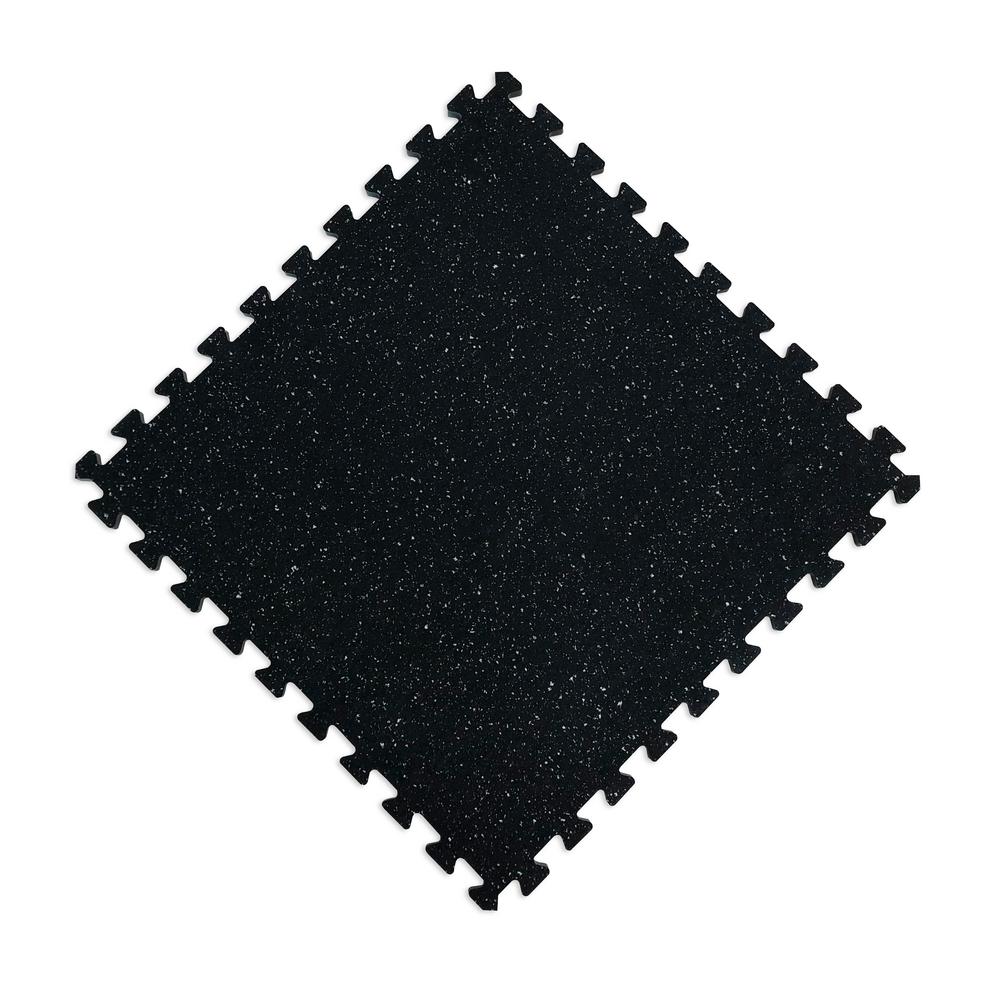 Norsk Shock Absorbent 25.2 in. x 25.2 in. x 0.70 in. Gym Tiles - Black/White Fleck (4-Pack)