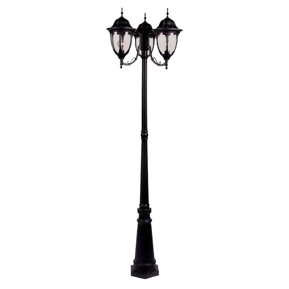 Suffolk 3-Light Matte Black Outdoor Surface-Mount Post Fixture