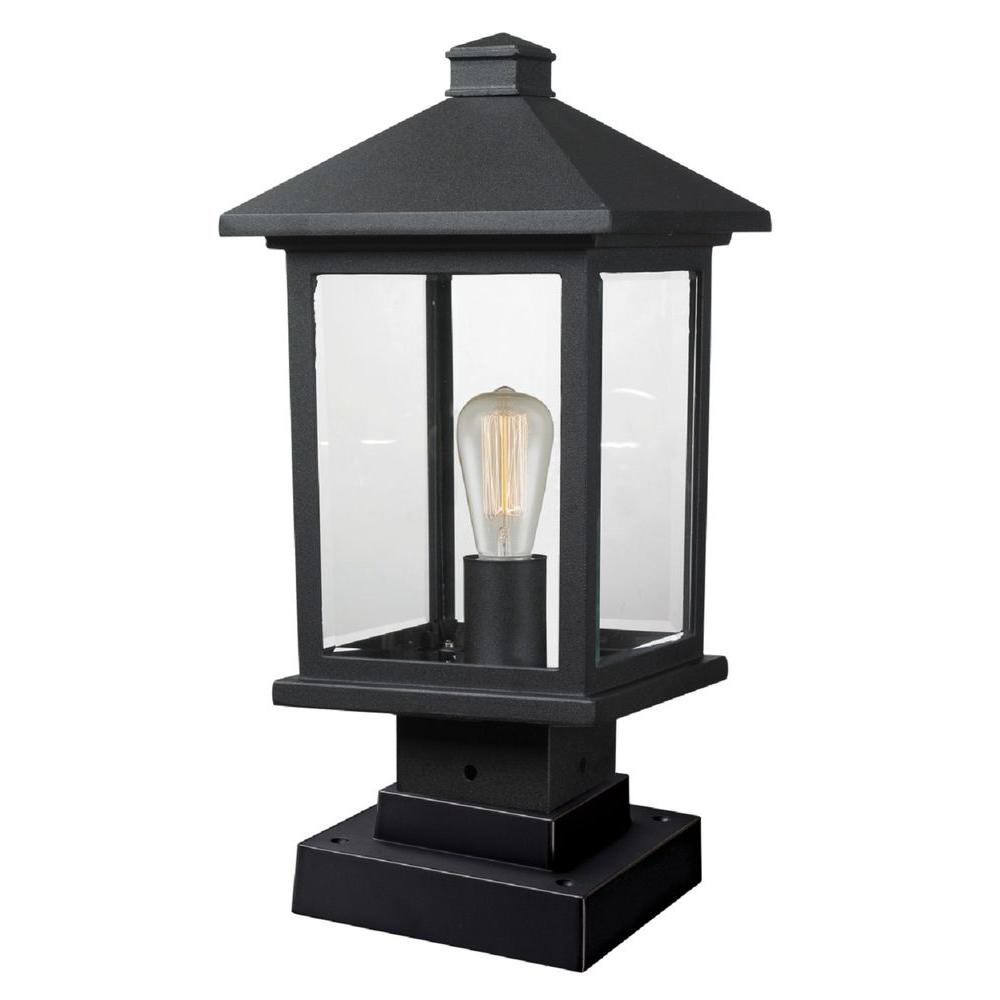 Malone 1-Light Black Outdoor Pier Mount