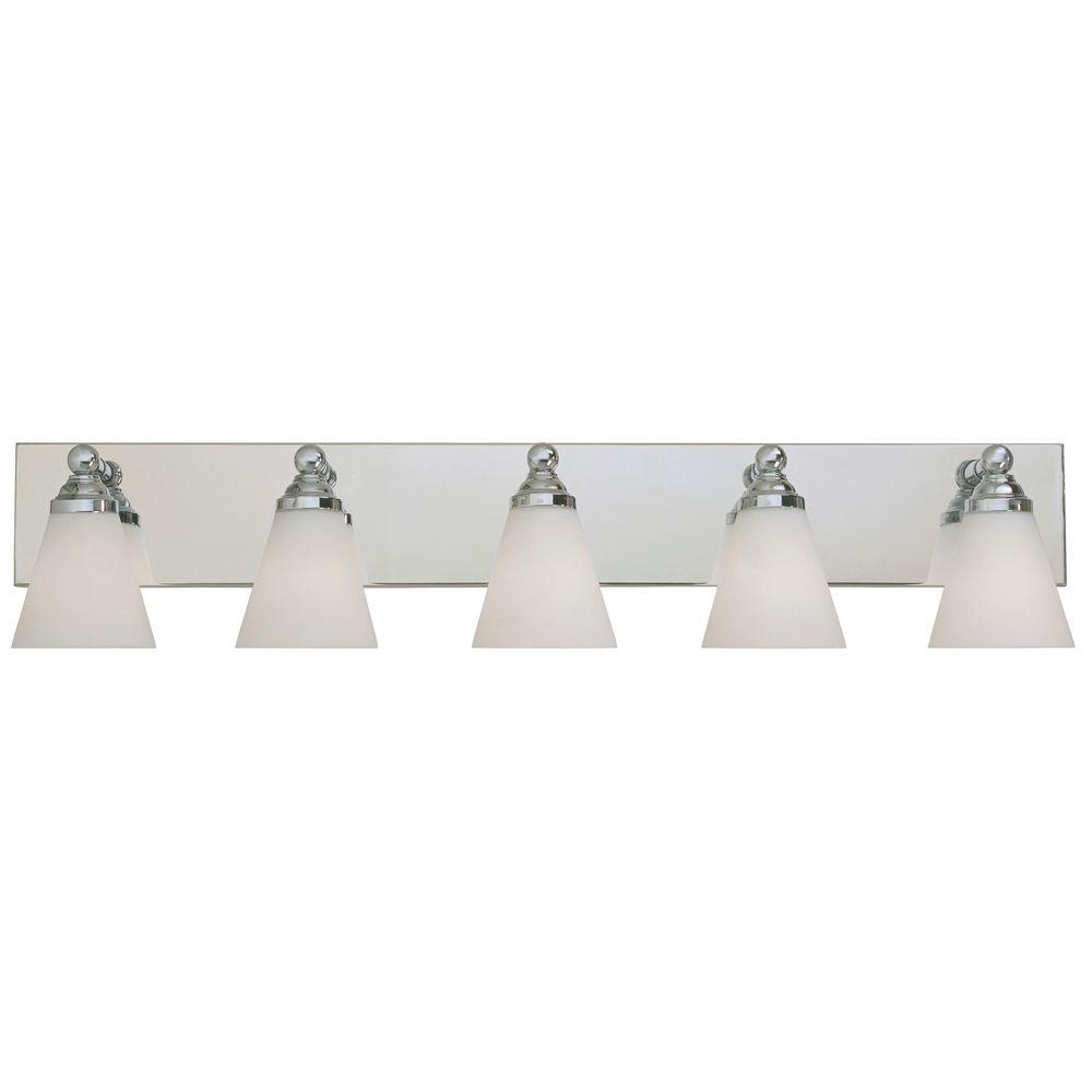 Hudson 5-Light Chrome Wall Mount Vanity Light