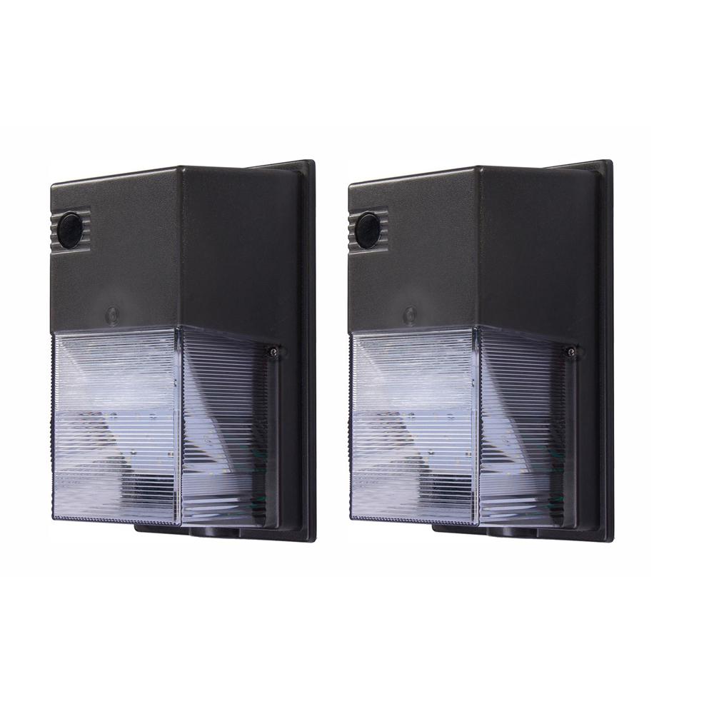 150-Watt Equivalent Integrated Outdoor LED Wall Pack, 2500 Lumens, Dusk to Dawn Outdoor Light (2-Pack)