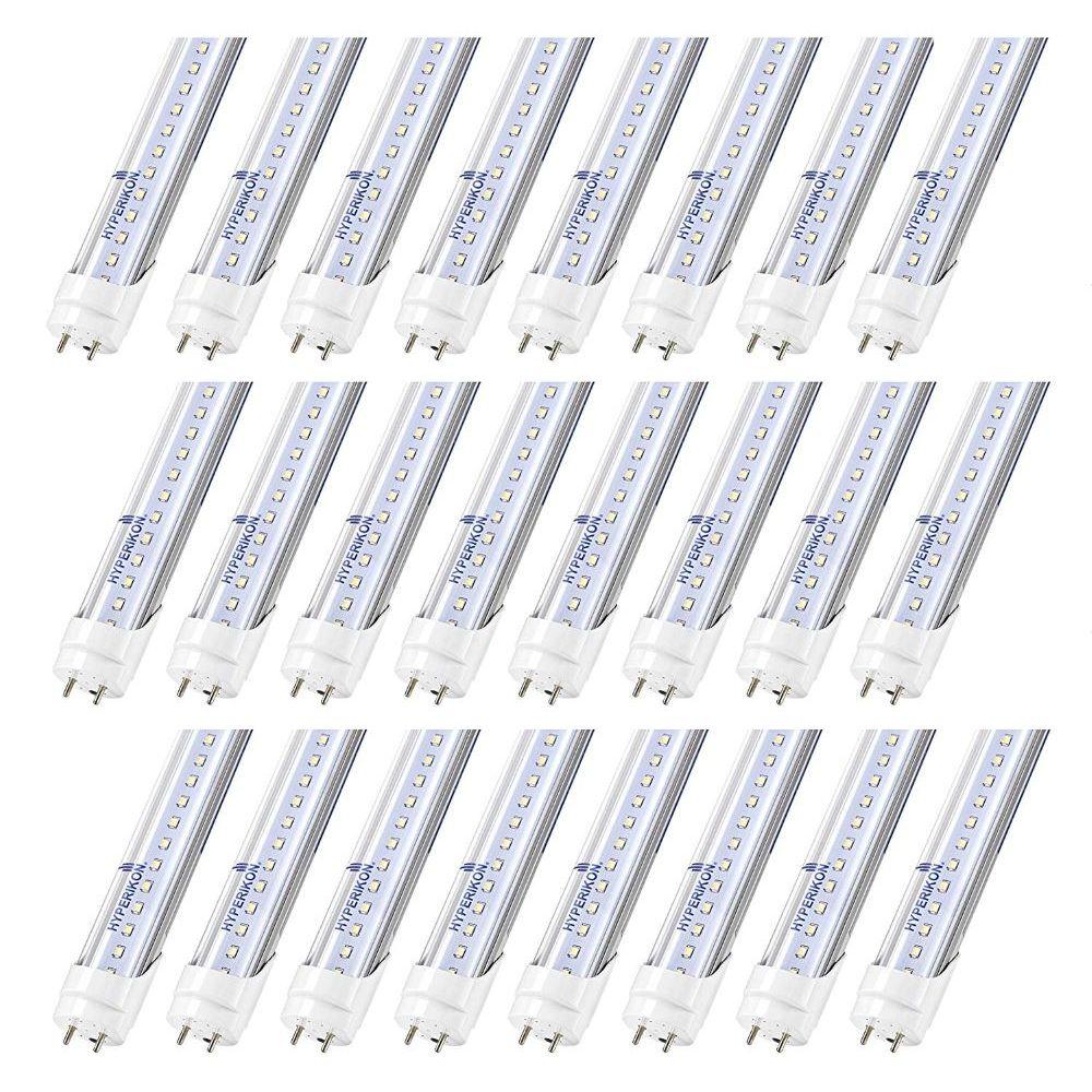 Hyperikon 18-Watt 4 ft. Linear T8 Ballast Compatible (Electronic Ballast) Double-End 5000K Clear LED Tube Light Bulb (24-Pack)