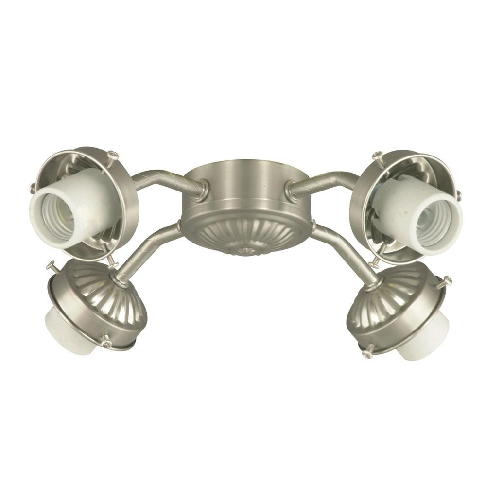 4-Light Satin Nickel Ceiling Fan Light Kit